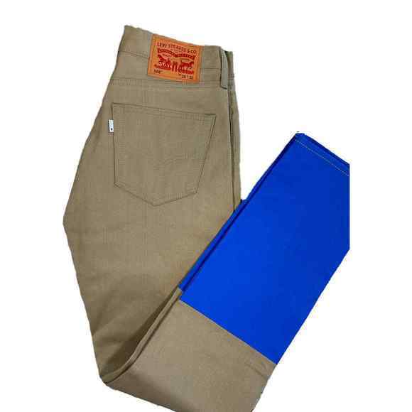 Levis 508 Men's‎ Size 28x32 Regular Fit Tapered Leg Colorblock Beige/Blue L14 - Picture 3 of 6